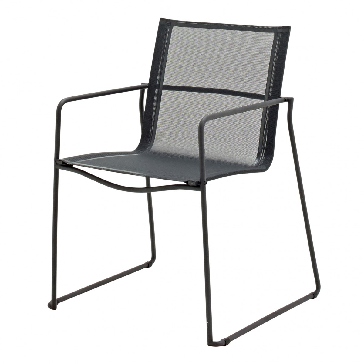 Gloster Asta Stacking Dining Chair W/Arms Meteor/Grey