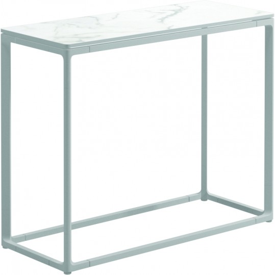103837	Maya Low Console Table 29.5" x 12" w/Bianco Top - White
