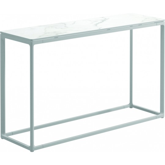 103847	Maya Low Console Table 39.5" x 12" w/Bianco Top - White