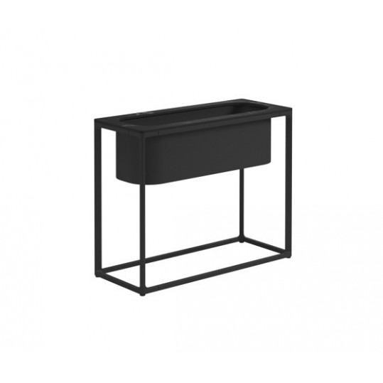 103853	Maya Low Planter 29.5" x 12" w/Nero Top - Meteor