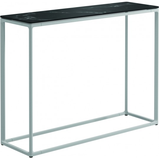 104183	Maya Tall Console Table 39.5" x 12" w/Nero Top - White