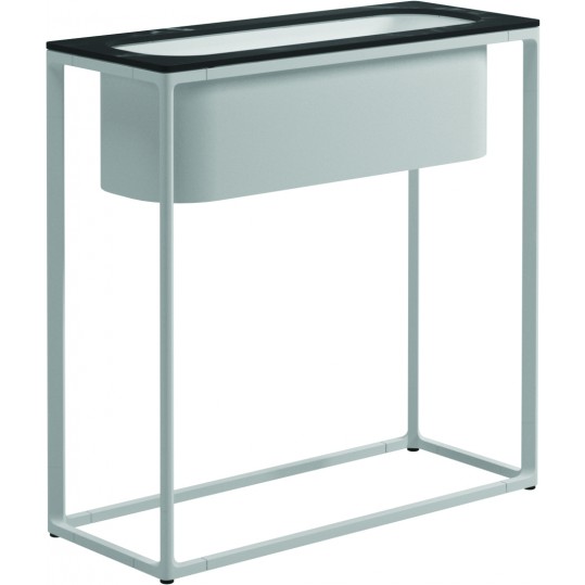 104193	Maya Tall Planter 29.5" x 12" w/Nero Top - White