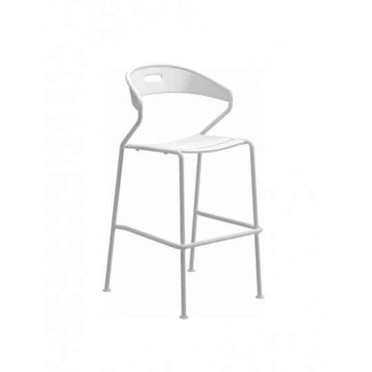 Curve Bar Chair Aluminium Slats - White
