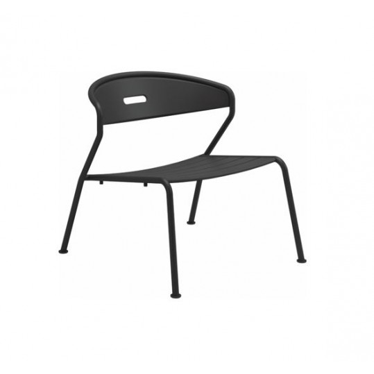 Curve Lounge Chair Aluminium Slats - Meteor