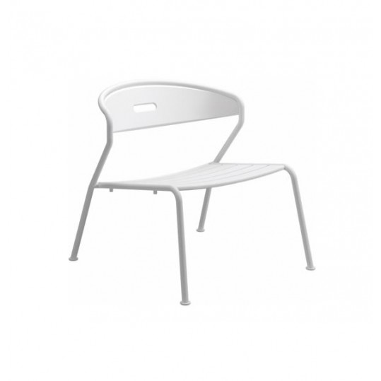 Curve Lounge Chair Aluminium Slats - White