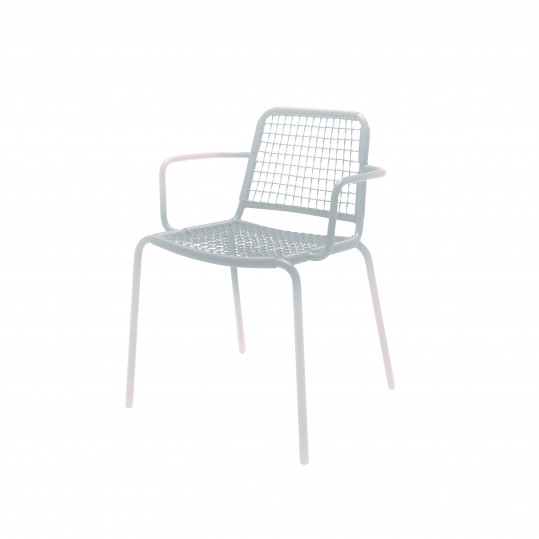 Nomad Woven Stacking Chair w/ Arms - White