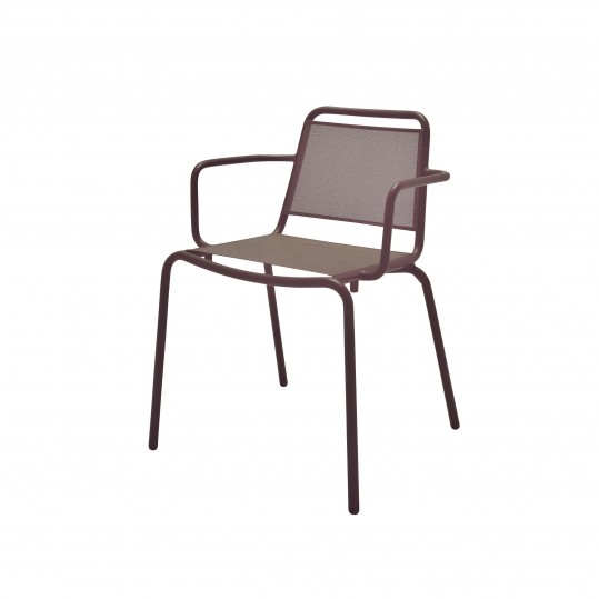 Nomad Sling Stacking Chair w/Arms - Taupe