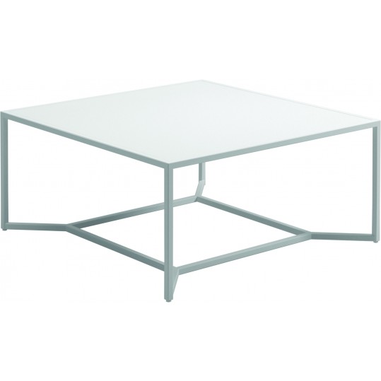Bloc High Coffee Table w/Aluminium Top - White