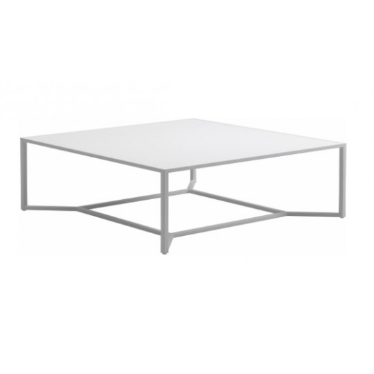 4882W Bloc low coffee table - aluminum top - white