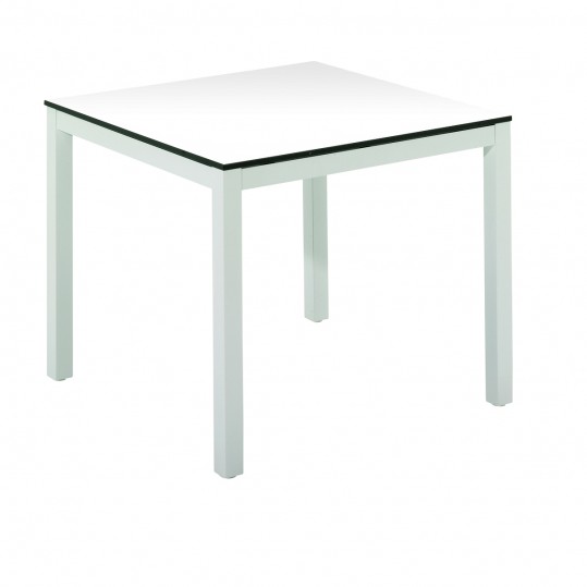 Riva 34" Square Table - White HPL Top - White Base