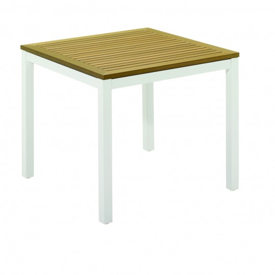 Riva 34" Square Table - Synthetic Wood Top - White