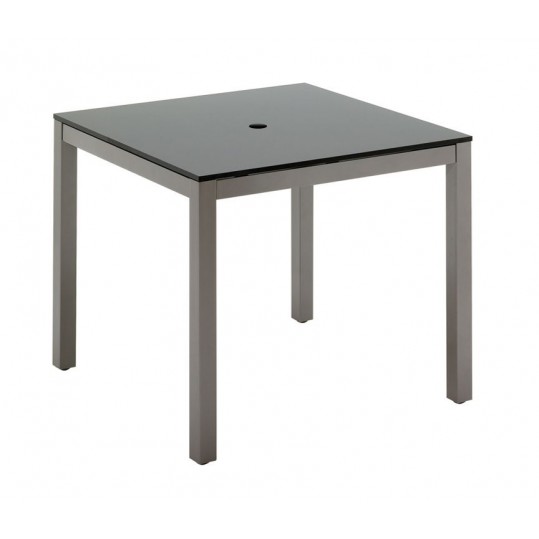 Azore table with Black HPL top and Tungsten frame