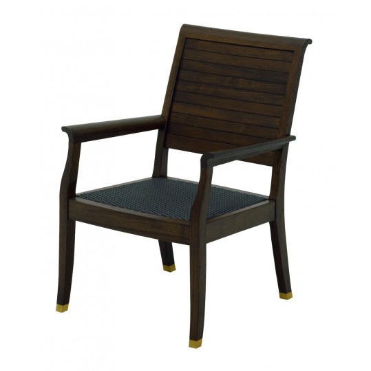 Anassa Louvered Back Dining Chair with Arms (Mocha)
