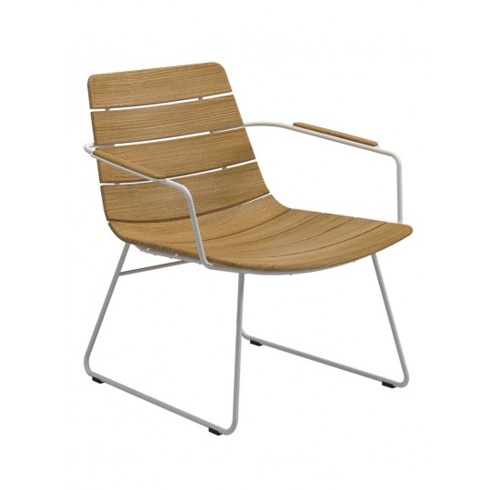 William Lounge Chair w Arms - White/Natural Teak