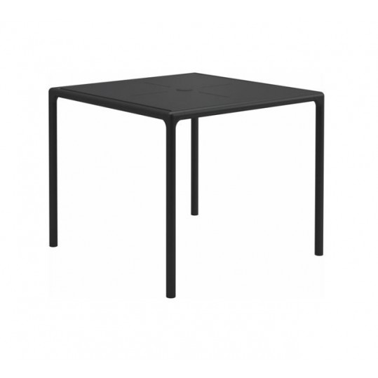 Curve 35.5" Square Table - Aluminium Top - Meteor (w/ Parasol Hole)