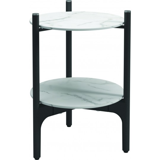 101005	9798M	Grand Weave Side Table Meteor w/Bianco Top 