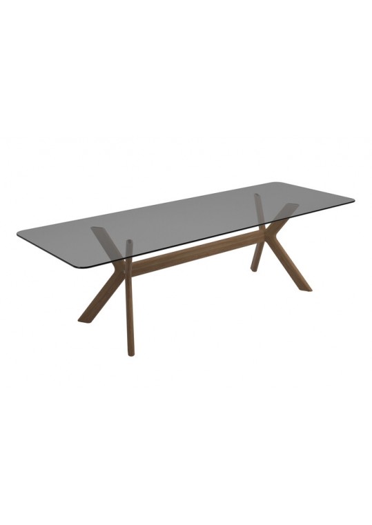 100942	X-Frame 39.5" x 110" Dining Table w/Glass Top *White Glove Item*