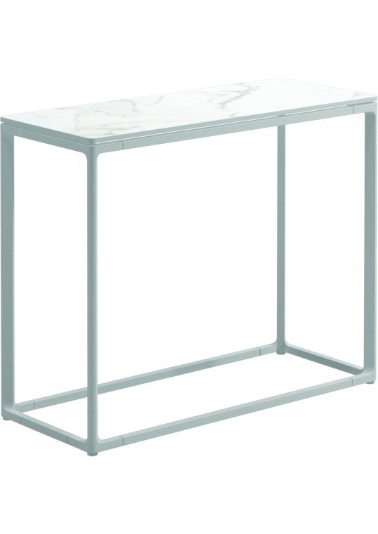103837	Maya Low Console Table 29.5" x 12" w/Bianco Top - White