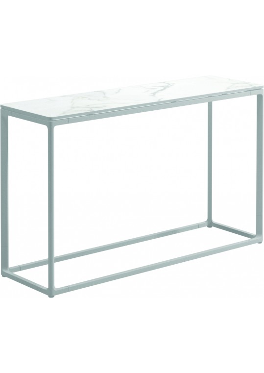 103847	Maya Low Console Table 39.5" x 12" w/Bianco Top - White