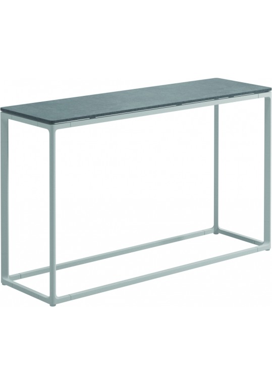 103848	Maya Low Console Table 39.5" x 12" w/Pumice Top - White