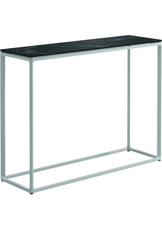 104183	Maya Tall Console Table 39.5" x 12" w/Nero Top - White