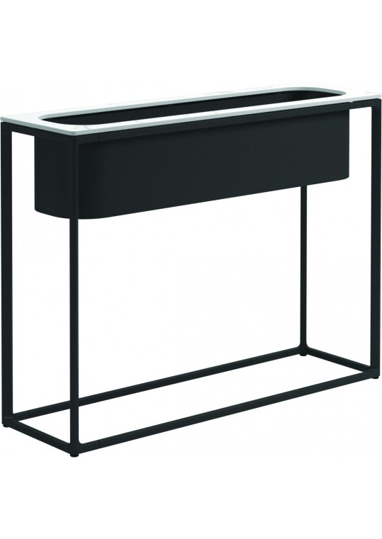 104200	Maya Tall Planter 39.5" x 12" w/Bianco Top - Meteor