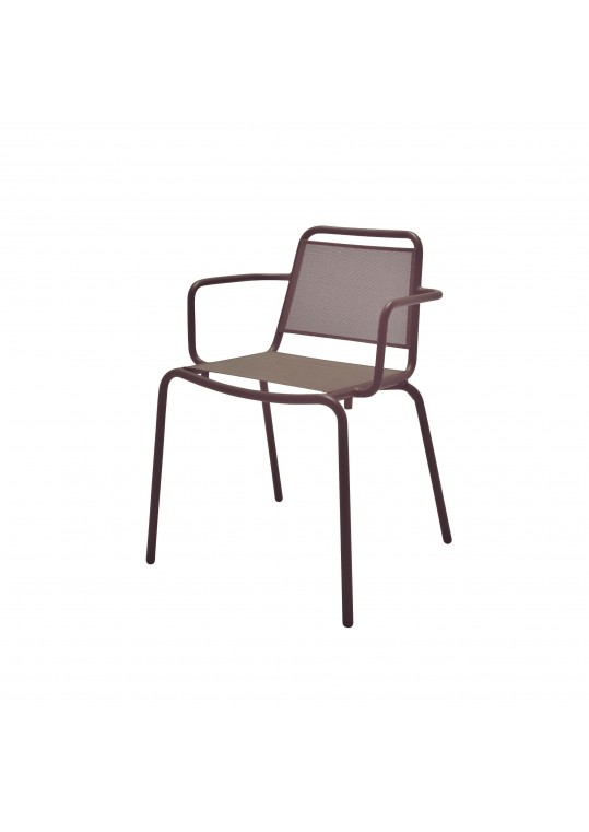 Nomad Sling Stacking Chair w/Arms - Taupe