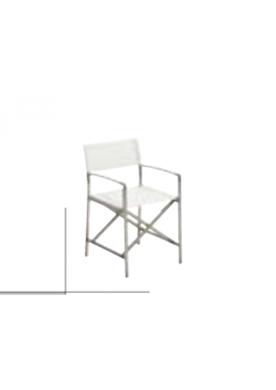 Fusion Sling Folding Chair with Arms - White