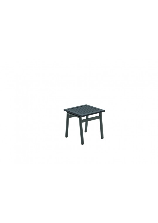 Azore 15.5" Square Side Table - Black Aluminum Top - Meteor