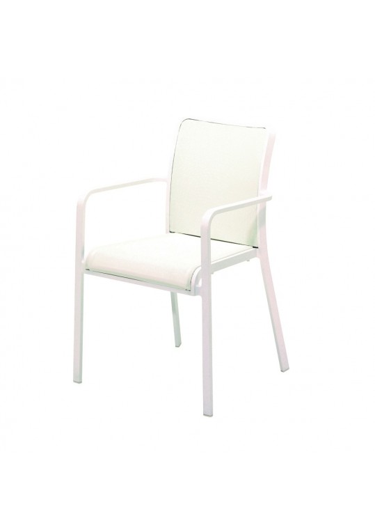 Riva Stacking Chair w/Arms (Crystal White/White)