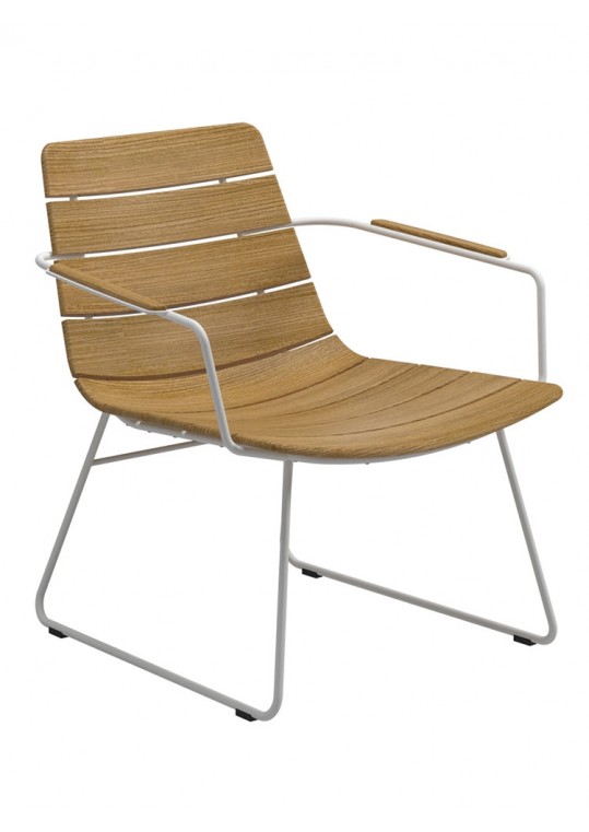 William Lounge Chair w Arms - White/Natural Teak