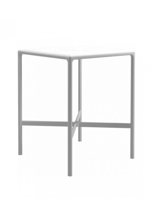 Curve 31.5" Square Bar Table - Aluminium Top - White (w/ Parasol Hole) (Last One!)