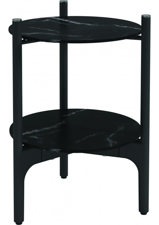 101004	9797M	Grand Weave Side Table Meteor w/Nero Tops
