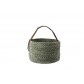 100927	8321M	Deco Basket with Leather Handle - Moss