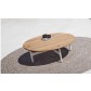 Grand Weave Coffee Table w Teak Top - White on rug