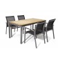 Azore Rectangle dining table set in Tungsten and Teak