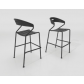 Curve bar chair with aluminum slats